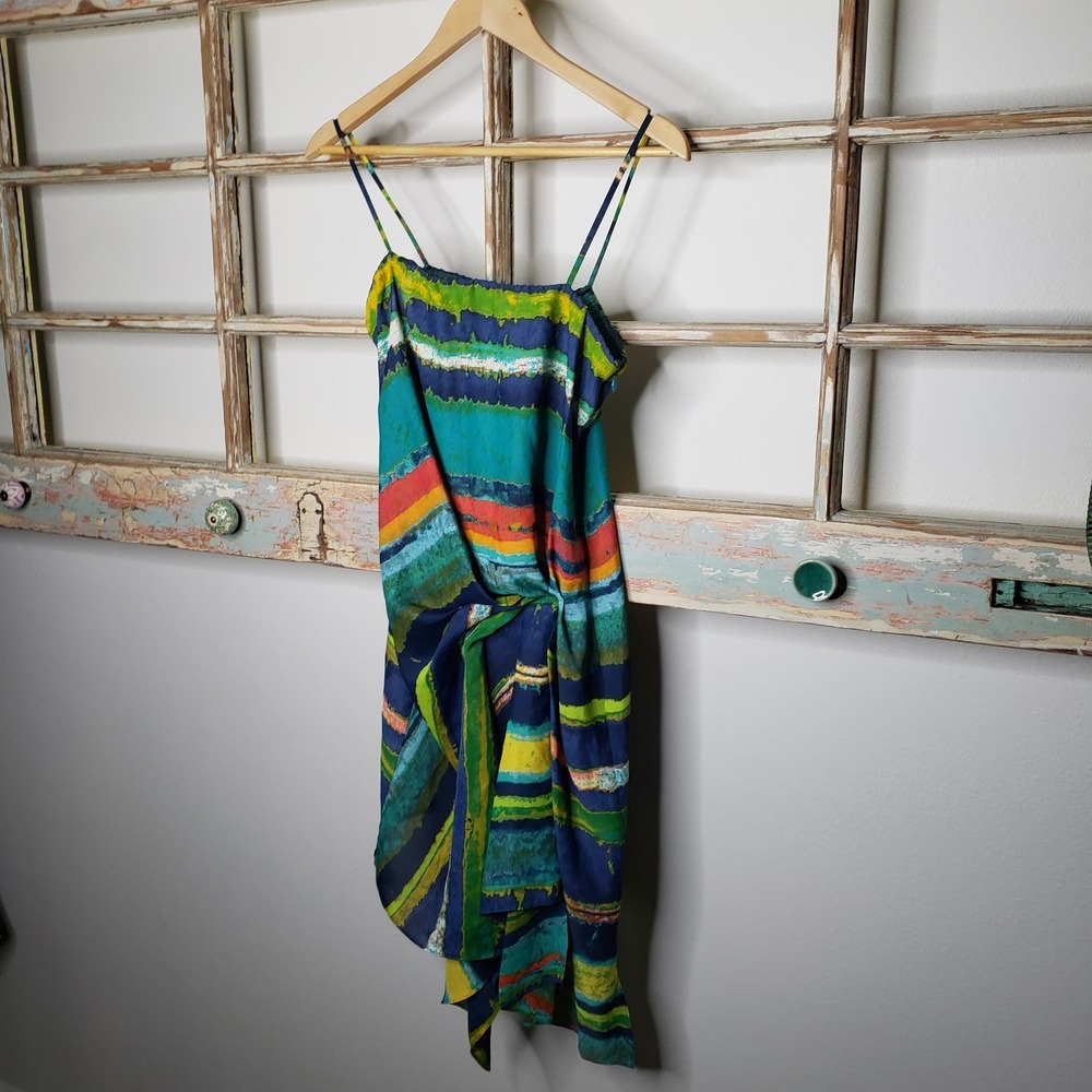 Rachel Roy 70's vibe small asymmetrical dress - Picture 4 of 9